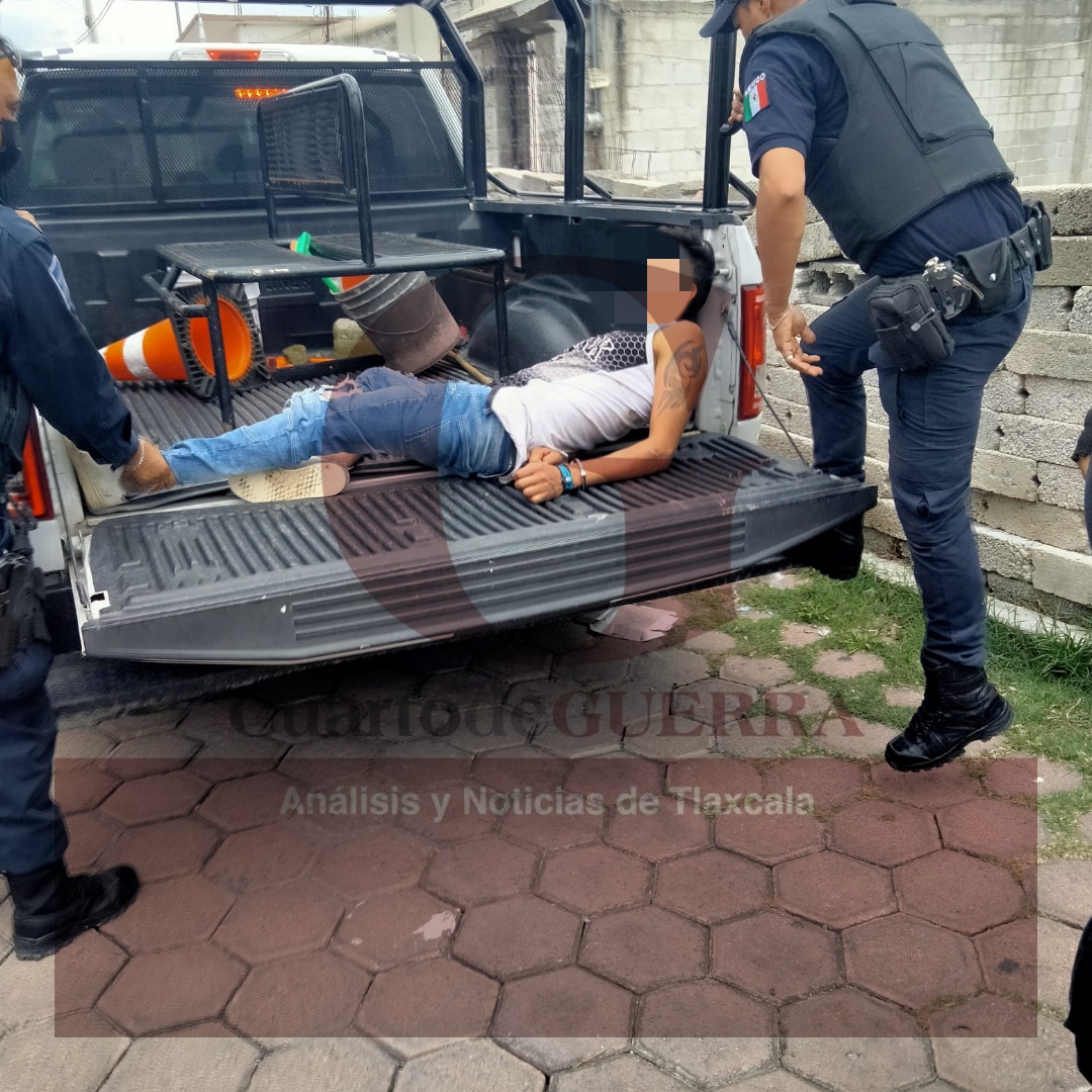 Detienen a sujeto acusado de golpear a sus padres en Totolac